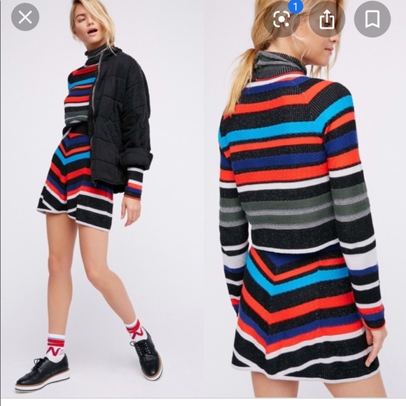 Free People Striped Sweater Skirt Set - Picture 1 of 3